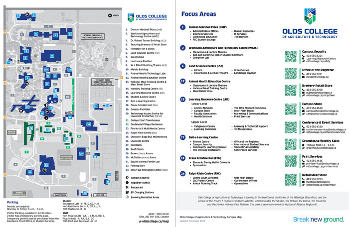 Olds College Campus Map 2022
